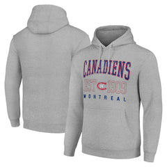 NHL Heather Gray Montreal Canadiens Starter Retro Graphic Pullover Hoodie