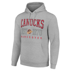 NHL Heather Gray Vancouver Canucks Starter Retro Graphic Pullover Hoodie