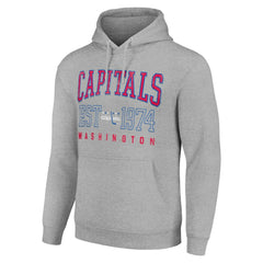 NHL Heather Gray Washington Capitals Starter Retro Graphic Pullover Hoodie