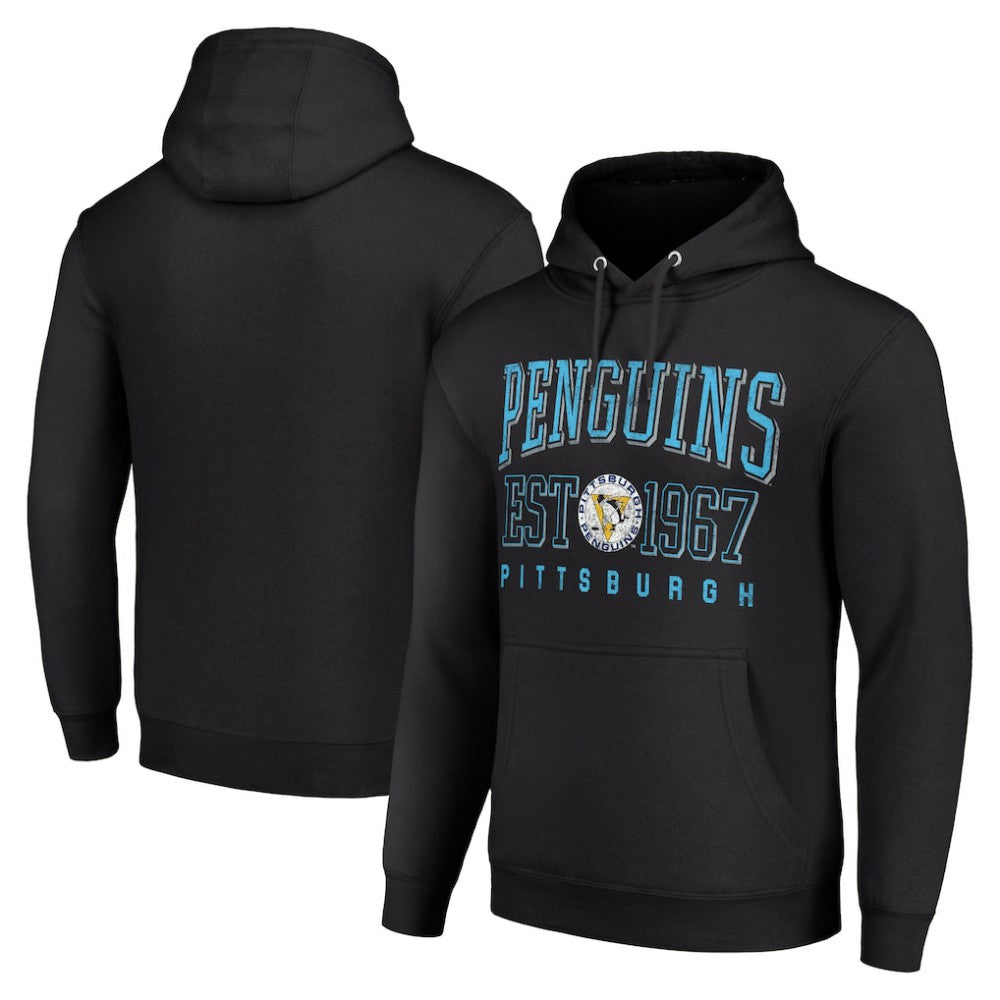 NHL Black Pittsburgh Penguins Starter Retro Graphic Pullover Hoodie