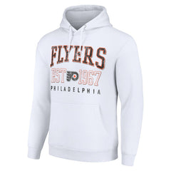 NHL White Philadelphia Flyers Starter Retro Graphic Pullover Hoodie