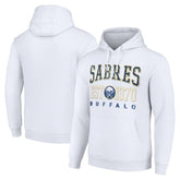 NHL White Buffalo Sabres Starter Retro Graphic Pullover Hoodie