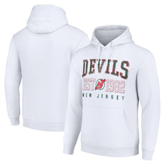 NHL White New Jersey Devils Starter Retro Graphic Pullover Hoodie