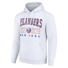 NHL White New York Islanders Starter Retro Graphic Pullover Hoodie