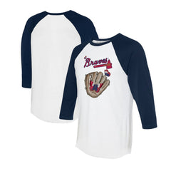 MLB Atlanta Braves Tiny Turnip Unisex Butterfly Glove 3/4-Sleeve Raglan T-Shirt