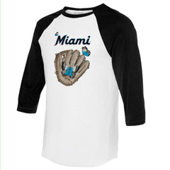MLB Miami Marlins Tiny Turnip Unisex Butterfly Glove 3/4-Sleeve Raglan T-Shirt