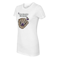 MLB Colorado Rockies Tiny Turnip Women's Butterfly Glove T-Shirt