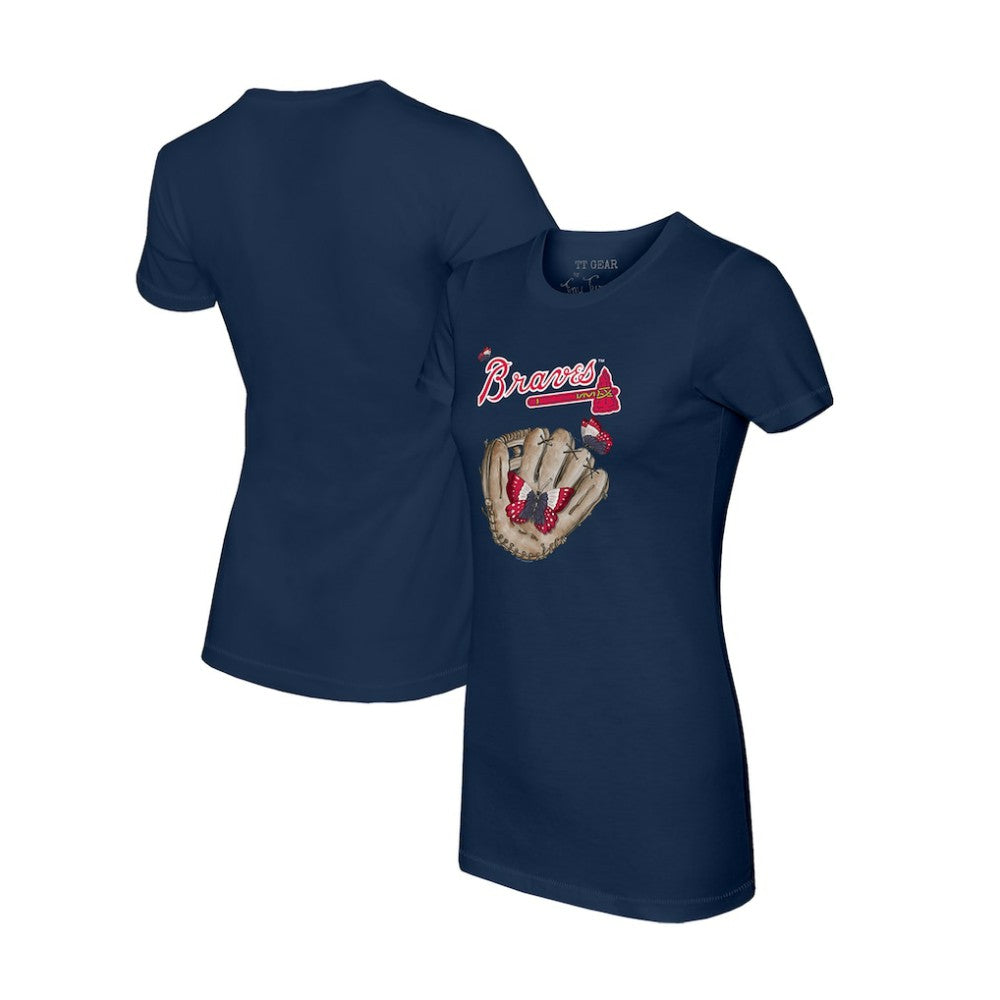 MLB Atlanta Braves Tiny Turnip Women's Butterfly Glove T-Shirt