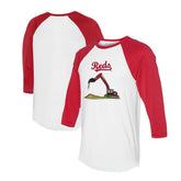 MLB Cincinnati Reds Tiny Turnip Unisex Excavator 3/4-Sleeve Raglan T-Shirt