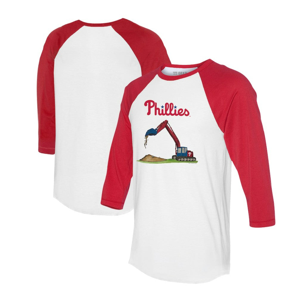 MLB Philadelphia Phillies Tiny Turnip Unisex Excavator 3/4-Sleeve Raglan T-Shirt