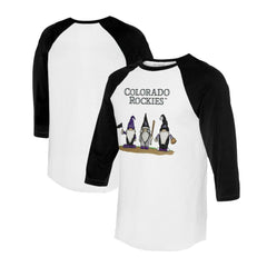 MLB Colorado Rockies Tiny Turnip Unisex Gnomes 3/4-Sleeve Raglan T-Shirt