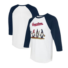 MLB Cleveland Guardians Tiny Turnip Unisex Gnomes 3/4-Sleeve Raglan T-Shirt