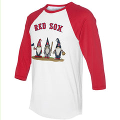 MLB Boston Red Sox Tiny Turnip Unisex Gnomes 3/4-Sleeve Raglan T-Shirt