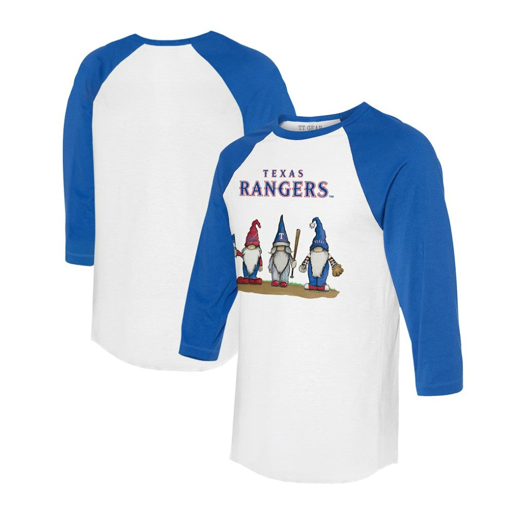 MLB Texas Rangers Tiny Turnip Unisex Gnomes 3/4-Sleeve Raglan T-Shirt