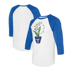 MLB Texas Rangers Tiny Turnip Unisex Lilies & Ladybugs 3/4-Sleeve Raglan T-Shirt