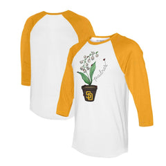 MLB San Diego Padres Tiny Turnip Unisex Lilies & Ladybugs 3/4-Sleeve Raglan T-Shirt