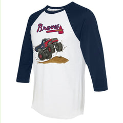 MLB Atlanta Braves Tiny Turnip Unisex Monster Truck 3/4-Sleeve Raglan T-Shirt