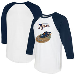 MLB Detroit Tigers Tiny Turnip Unisex Race Car 3/4-Sleeve Raglan T-Shirt