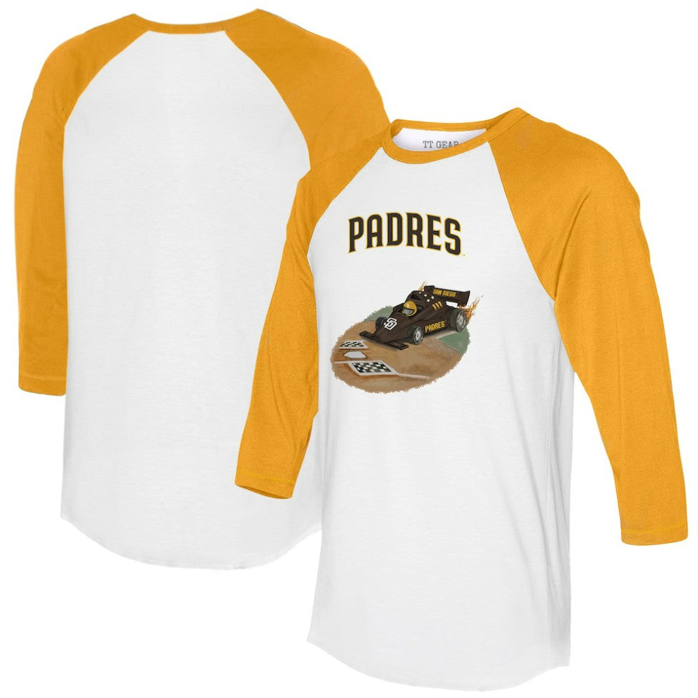 MLB San Diego Padres Tiny Turnip Unisex Race Car 3/4-Sleeve Raglan T-Shirt