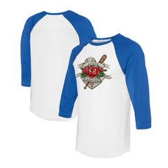 MLB Texas Rangers Tiny Turnip Unisex Tattoo Rose 3/4-Sleeve Raglan T-Shirt