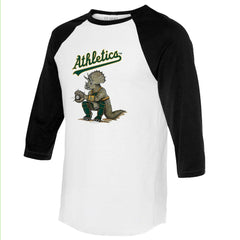 MLB Athletics Tiny Turnip Unisex Triceratops 3/4-Sleeve Raglan T-Shirt