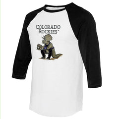 MLB Colorado Rockies Tiny Turnip Unisex Triceratops 3/4-Sleeve Raglan T-Shirt