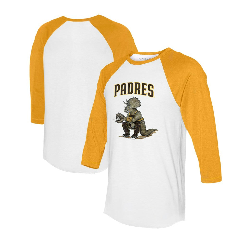 MLB San Diego Padres Tiny Turnip Unisex Triceratops 3/4-Sleeve Raglan T-Shirt