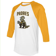 MLB San Diego Padres Tiny Turnip Unisex Triceratops 3/4-Sleeve Raglan T-Shirt