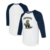 MLB Milwaukee Brewers Tiny Turnip Unisex Triceratops 3/4-Sleeve Raglan T-Shirt