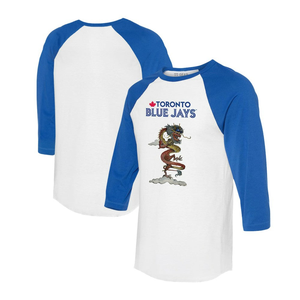 MLB Toronto Blue Jays Tiny Turnip Unisex 2024 Year of the Dragon 3/4-Sleeve Raglan T-Shirt