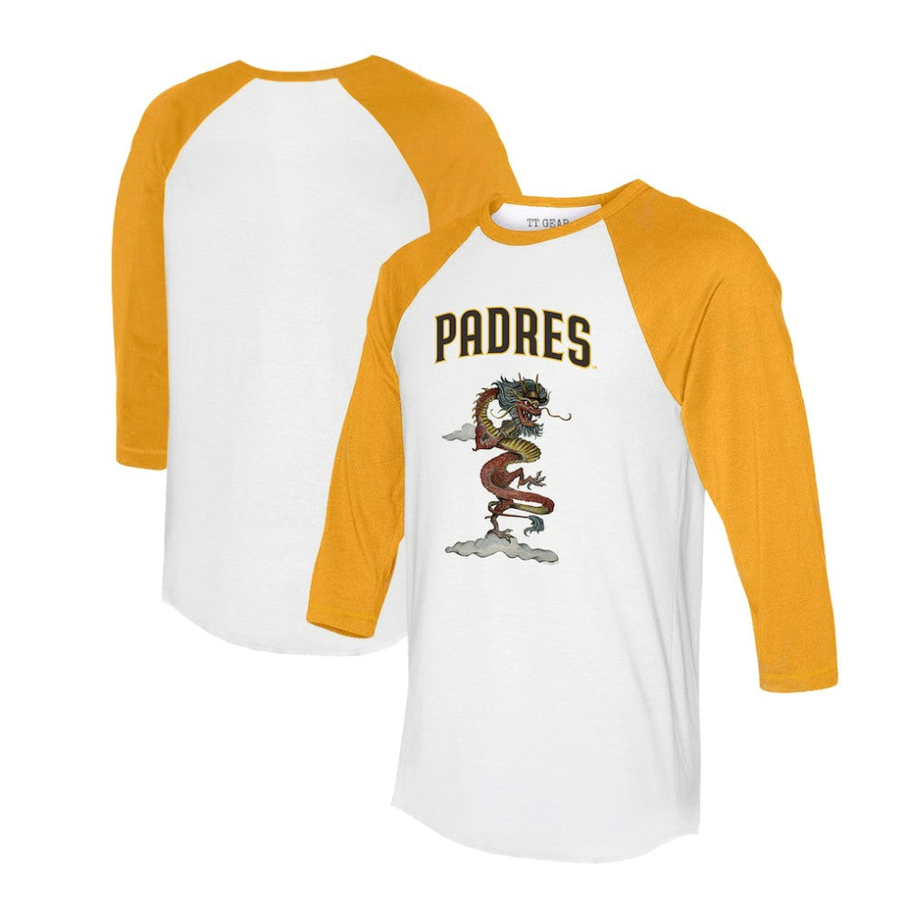 MLB San Diego Padres Tiny Turnip Unisex 2024 Year of the Dragon 3/4-Sleeve Raglan T-Shirt