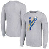 NHL Heather Gray Buffalo Sabres Starter Color Scratch Long-Sleeve T-Shirt