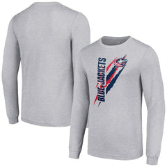 NHL Heather Gray Columbus Blue Jackets Starter Color Scratch Long-Sleeve T-Shirt