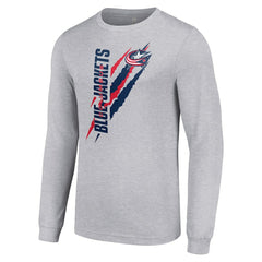 NHL Heather Gray Columbus Blue Jackets Starter Color Scratch Long-Sleeve T-Shirt