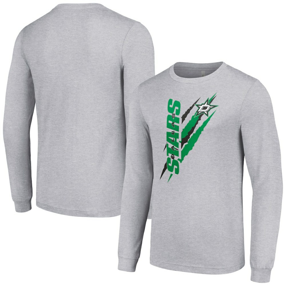 NHL Heather Gray Dallas Stars Starter Color Scratch Long-Sleeve T-Shirt