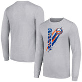 NHL Heather Gray New York Islanders Starter Color Scratch Long-Sleeve T-Shirt