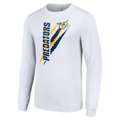 NHL White Nashville Predators Starter Color Scratch Long-Sleeve T-Shirt