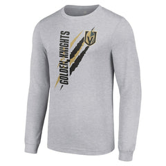 NHL Heather Gray Vegas Golden Knights Starter Color Scratch Long-Sleeve T-Shirt