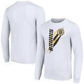 NHL White Boston Bruins Starter Color Scratch Long-Sleeve T-Shirt