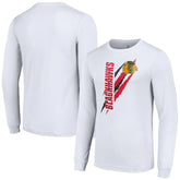 NHL White Chicago Blackhawks Starter Color Scratch Long-Sleeve T-Shirt