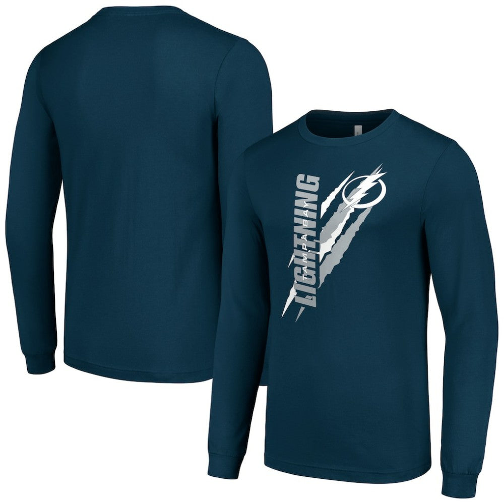 NHL Navy Tampa Bay Lightning Starter Color Scratch Long-Sleeve T-Shirt