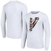 NHL White Philadelphia Flyers Starter Color Scratch Long-Sleeve T-Shirt