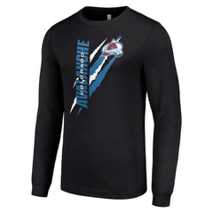 NHL Black Colorado Avalanche Starter Color Scratch Long-Sleeve T-Shirt