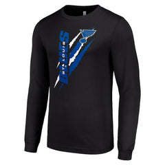 NHL Black St. Louis Blues Starter Color Scratch Long-Sleeve T-Shirt