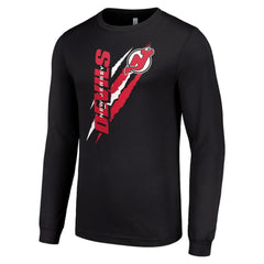 NHL Black New Jersey Devils Starter Color Scratch Long-Sleeve T-Shirt
