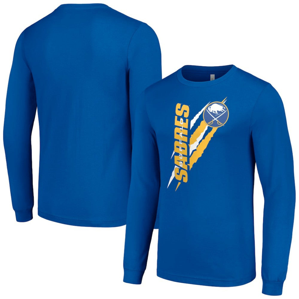 NHL Royal Buffalo Sabres Starter Color Scratch Long-Sleeve T-Shirt