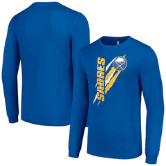 NHL Royal Buffalo Sabres Starter Color Scratch Long-Sleeve T-Shirt