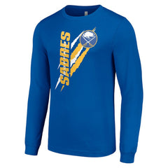 NHL Royal Buffalo Sabres Starter Color Scratch Long-Sleeve T-Shirt