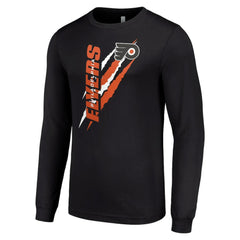 NHL Black Philadelphia Flyers Starter Color Scratch Long-Sleeve T-Shirt