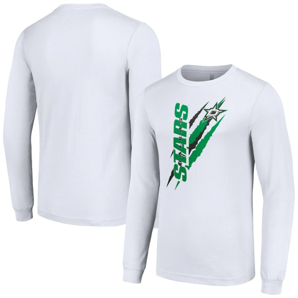 NHL White Dallas Stars Starter Color Scratch Long-Sleeve T-Shirt